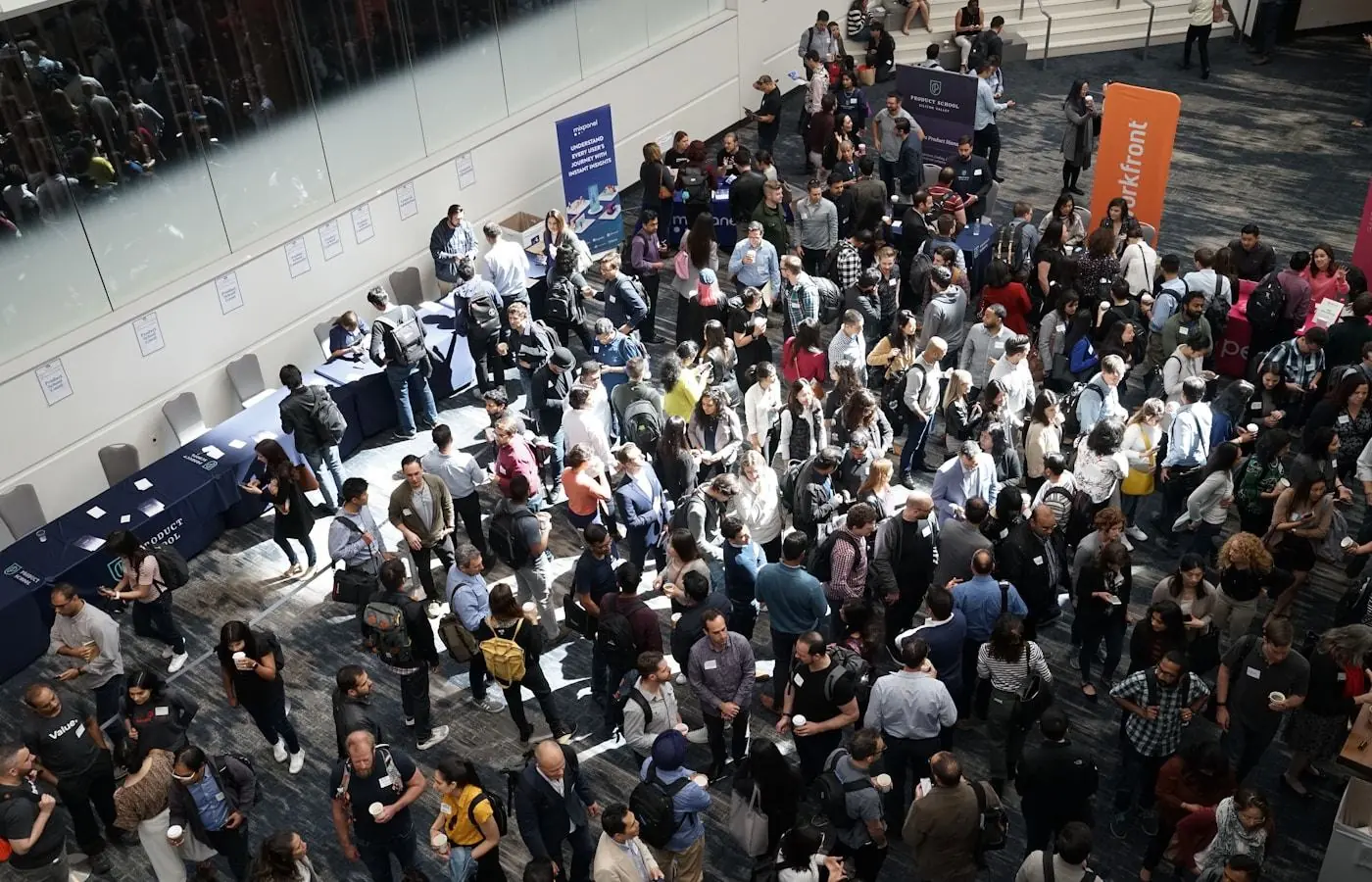 Crowd of buyers at an international food exhibition